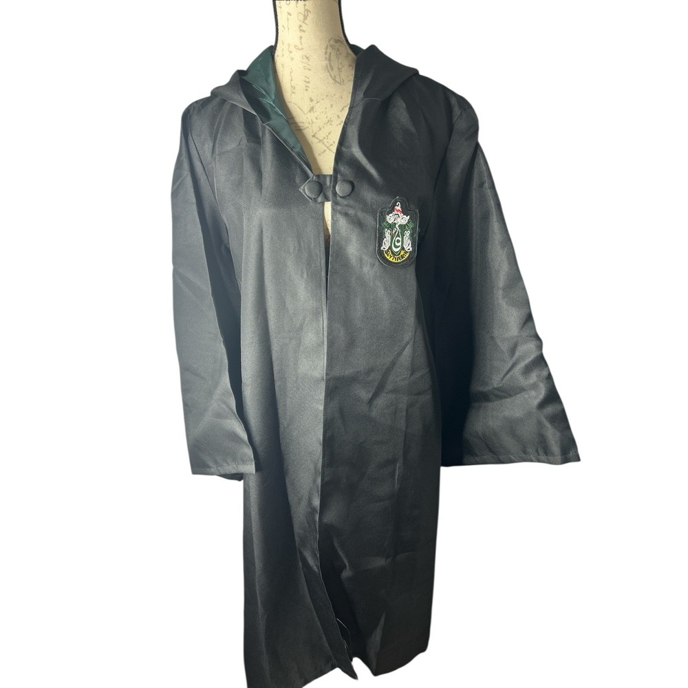 Slytherin Harry Potter black hooded cloak Robe L EUC
